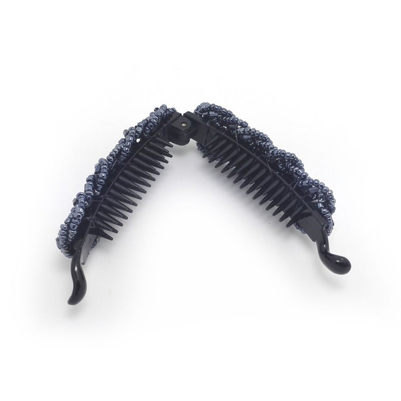 Meilliwish Edel Schön Dame Banane Haarklammer Pferdeschwanz -Halter 1 Stück(H36)(dunkelblau)