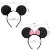 CHuangQi Mouse Ears Solid Black and Pink Sequins Bow, Set