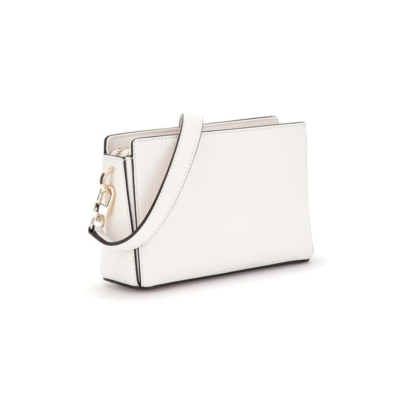 GUESS Nastra Mini Crossbody Top Zip XS Cream White