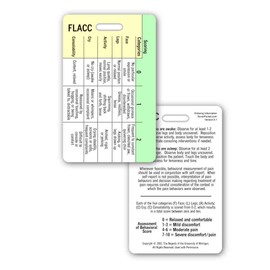 FLACC Pain Scale - Vertical Badge Reference Card (1 Card)