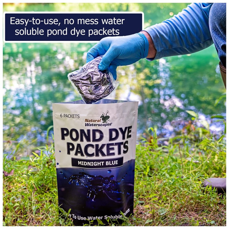 Vivid Blue Pond Dye Packets - 6 Water Soluble Packs