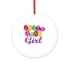CafePress Jelly Bean Girl Round 4" MDF Holiday Ornament