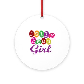 CafePress Jelly Bean Girl Round 4" MDF Holiday Ornament