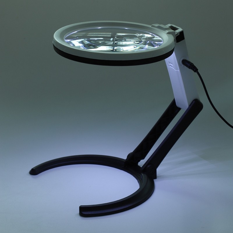 130mm Thick Table Magnifier LED Lighted Magnifying Glass Lamp Magnifier