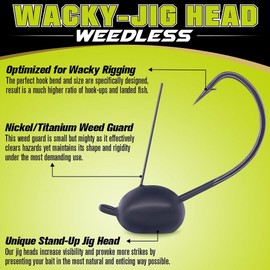 Weedless-Wacky-Rig-Hooks-Weedless-Jig-Head Worm Weights Hook for Bass Fishing 10 Pack