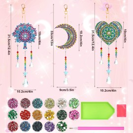 Diamond Painting Sun Catcher Wind Chime Children - 5D Diamond Painting Pendant 7 8 9 10 11 12 Years Double-Sided Wind Chime Craft Set Girls Creative Toy for Gift Girls