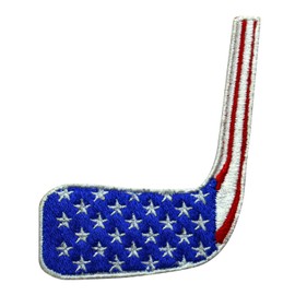Hockey Sticks Patch, Hockey USA Flag Patch Embroidered Iron on Sew on Patch Badge for Clothes etc. 9x6.5cm