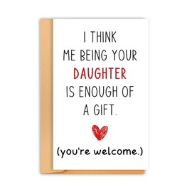 Funny Dad Mom Birthday Card from Daughter Moms Mother Mothers Day Card for Mama Mommy Humorous Birthday Cards for Mom Daddy Dad Father Fathers Day Cards for Daddy Dad Funny