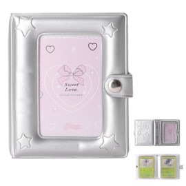 Small 1 Pocket Trading Mini Card Binder Collection with 40 Count for MTG, Sports,TCG Cards (Silver)
