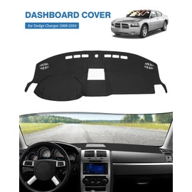 FIILINES Dash Cover Compatible with Dodge Charger 2008 2009 2010 Dashboard Mat Cover Charger Accessories Dash Mat Sunshade Nonslip Mesh Protector No Glare