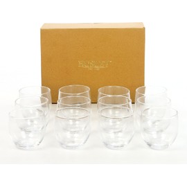 Hosley 12-Pack Clear Glass Tea Light Holders, 2.5” Dia, Charming Roly Poly Style, for Weddings, Gifts, Reiki, Spa, Events, Durable Elegant Décor