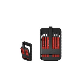 Wiha 43158 electricSchlitz, PlusMinus/Pozidriv 6-Piece SlimBit Box Bit Set Red