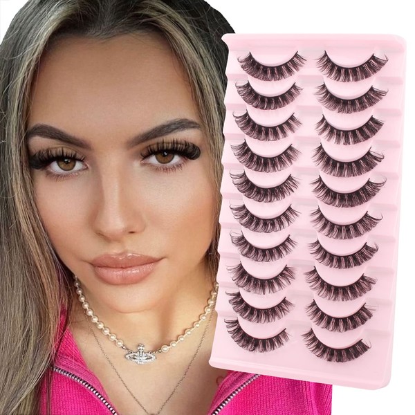 Parriparri Artificial Eyelashes D Curl Fake Russian False Eyelashes 10