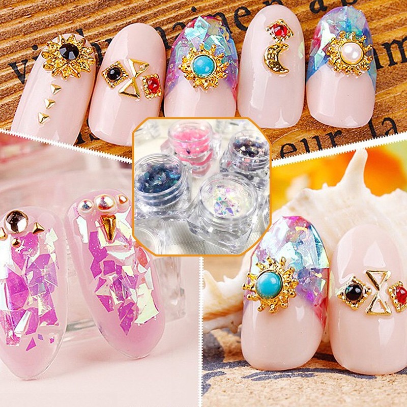 YESLADY Nail Art Glitter Mylar Slice Irregular Sequin Glass Piece