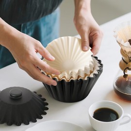 Basket Coffee Filter Holder Storage-Container - Coffee Bar Counter Accessories Decor Pour Over Paper Filters Organzier for 1-4 Cup Basket Filters