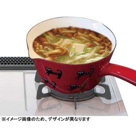 Toyohoro YJM-201 Milk Pan, Red, Dots, 5.9 inches (15 cm), Plune. Enameled Milk Pan