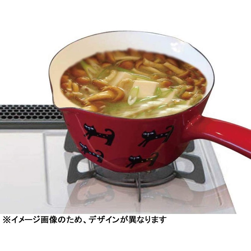 Toyohoro YJM-201 Milk Pan, Red, Dots, 5.9 inches (15 cm),