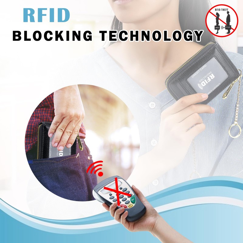 imeetu Women RFID Credit Card Holder Wallet, Keychain & ID