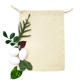 Pack of 1 Ecogreentextiles Cotton Bags - Reusable Produce Bags â Multipurpose Natural Unbleached Double Drawstring Muslin Bags for Everyday Use (12x16 inches)