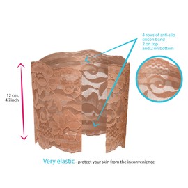 sesto senso Hold-up stockings with lace, 1 or 2 pairs, 15 denier fine stockings for women, gray