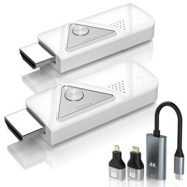 Mini Portable Wireless HDMI Transmitter and Receiver 4K, Plug & Play, 1080P Output Wireless HDMI Extender, Support 5/2.4GHz for Streaming Video/Audio from Laptop,PC to HDTV/Projector