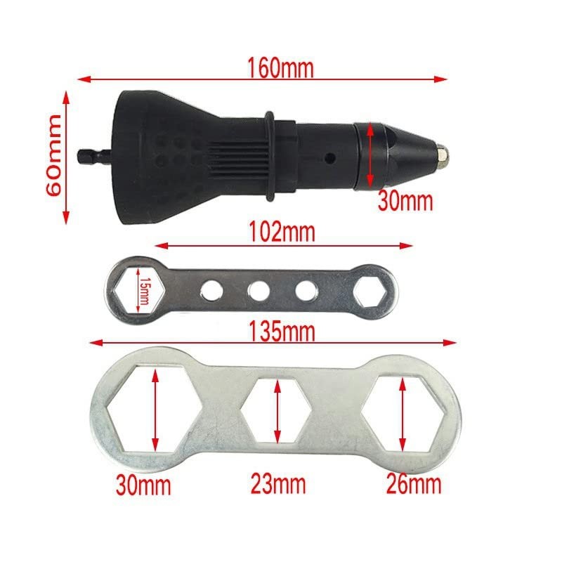 POIU Rivet Gun Rivet Attachment Blind Rivet Attachment Rivet Drill