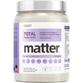 Matter Total Beauty, Proteína Vegana con Probióticos y Enzimas BioCore®, Ceramidas Myoceram® y Ácido Hialurónico, Apoya Piel y Digestión, Bote 700g, Sabor Salty Caramel