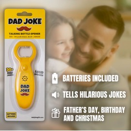 Dad Joke Bottle Opener | A funny Gift for Dad with 30+ hilarious Dad Jokes