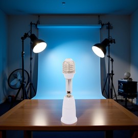 1pc White E26/E27 Base Socket Converter Extension 180 Degree Rotatable Light Bulb Adapter for E27 LED Incandescent Fan and Camera E26/E27 Light Bulb Socket Extender,Light Sockets