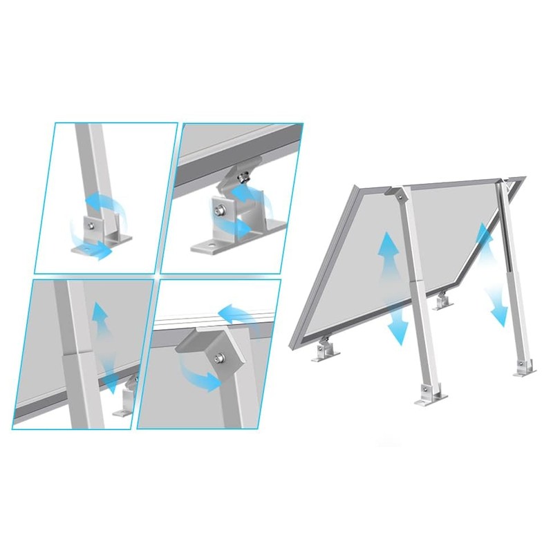 2 Sets (4Pcs) Solar Panel Mounting Brackets - Adjustable Solar