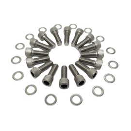Z Whip SBF BBF Stainless-Steel Exhaust Header Bolt Kit 1” 3/8-16 Bolts and Washers Compatible with Ford Small & Big Block V8 Engines 260 289 302 351W 351C 352 390 428 429 460 FE 5.0L Mustang