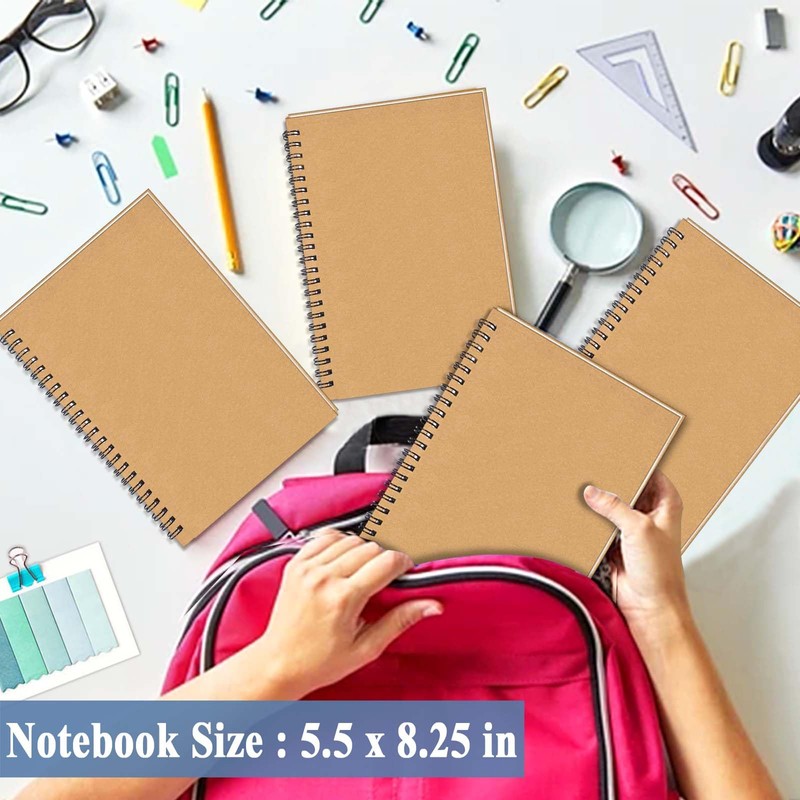 Pack of 6 A5 Spiral Bound Notebooks 21 x 14.5