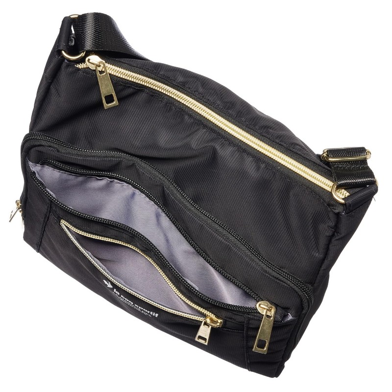 Cox Sportif Women's Mulsan Deodorizing Antibacterial Nylon Shoulder Bag, Black