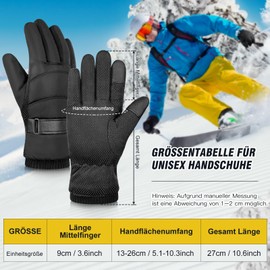 Kiiwah Winter Gloves Ski Gloves for Men Women Windproof Thermal Gloves Touchscreen Winter Gloves Warm Non-Slip Snow Gloves for Skiing Snowboarding Cycling Gloves