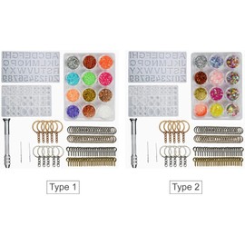 Yaozher 127 piezas de letras y números de resina para h tú smo, accesorios para manualidades, llaveros, kits de resina para adultos y principiantes cM