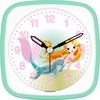 Eurotime Wecker für Mädchen mit Meerjungfrau Delphin, Mint Weiß, Kinderwecker,