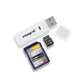 Integral Dual-Slot Micro SD & SD USB2.0 Memory Card Reader Adapter - Plug & Play, Works with PC & Mac and Compatible with SDXC, SDHC, SD, microSDXC, microSDHC, microSDXC, MMC & MMCplus
