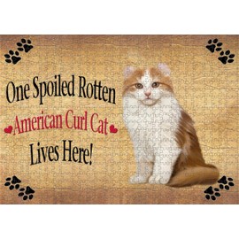 Spoiled Rotten American Curl Cat Jigsaw Puzzle for Adults - Animal Printed Interlocking Puzzle Game Artwork - Gift for Dog Lover's- 500 Pcs 14"x20", PZLE85524