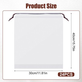 KATIMI Pack of 24 Shoe Bags, Transparent Shoe Bags with Drawstring, Shoe Bag Travel, Waterproof Shoe Bag, Portable Shoe Bag for Travel and Storage (30 x 40 cm), Transparent, Transparent shoe bag with