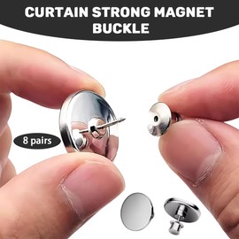 LAKJUOZ 8 Pairs of Magnetic Tie Backs, Magnets for Curtains, Curtain Magnetic Closure, Curtain Accessories, Curtain Weights, Shower Curtain Magnet, That Light Leaks or Curtains Are Blowed Around
