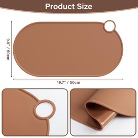 Noverlife Silicone Makeup Mat, Heat Resistant Vanity Protector Mat, Large Curling Iron Pad Protector for Vanity Top, No Slip Hot Tools Mat, Foldable Vanity Mat for Makeup Hair Styling Tool, 19.6"x9.8"