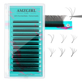 Eyelash Extensions 3DW D Curl,Mixed Length Lash Extension Supplies Easy Fan Individual Lashes Premium Classic Lash Soft Matte Dark Professional Eyelashes Extension(8-15mm)