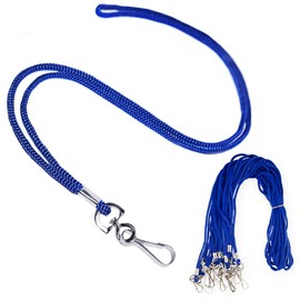 BAITEER 120 Pcs Blue Lanyards Premium Bulk Lanyards Round 36" with Swivel J Hook for ID Name Badge Holder, VIP, School, Kids, Coach, Conference, Festival and Hang Keys