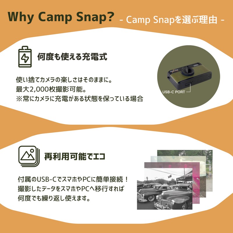 CS-V105-GR-JP [Camp Snap Screenless Digital Camera, Green]