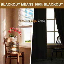 XWZO 100% Burgundy Blackout Curtains 63 Inches Long 2 Panels for Bedroom with Tiebacks, Thermal Insulated Dual-Layered Curtain Full Room Darkening, Noise Reducing Blackout Drape Rod Pocket, W52 x L63