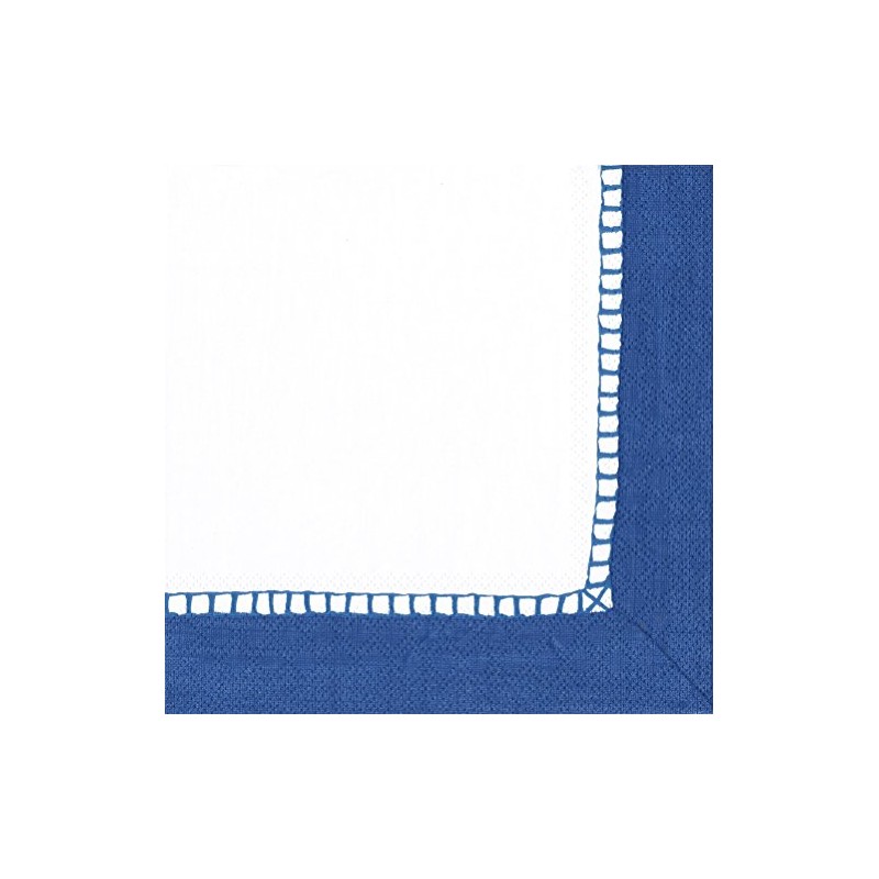 Entertaining with Caspari Cocktail Napkin, Linen Marine Blue, Box of