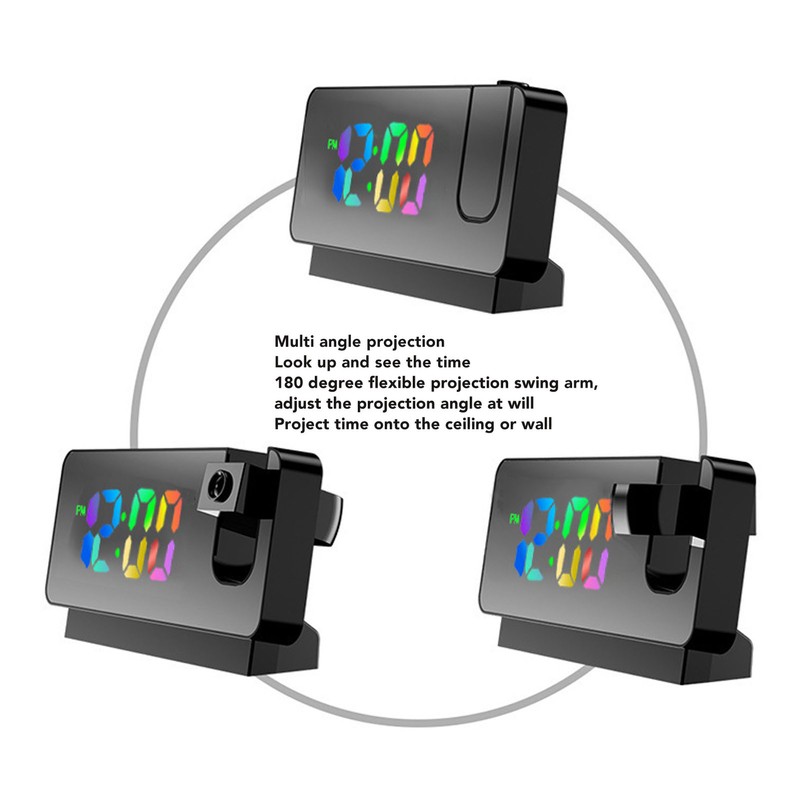 Digital Alarm Clock Temperature Display Calendar Snooze Mute Voice Activated