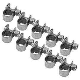 TOPINCN 10Pcs/Set Hose Clamps Stainless Steel Heavy Duty T-Bolt Mini Fuel Line Pipe Clips 6Mm-20Mm Optional Size for Plumbing (7-9Mm)