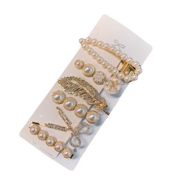 Beauty PLAYER Hair Clip, Pearl, Hairpin, Stylish, Girls, Hair Clip, Single Shape Pin, Duck Clip, School Entrance Ceremony, Graduation Ceremony, Wedding (6 Feather Shapes)