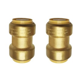 HQMPC 1" Pex fitting Straight Coupling Push Fit PEX Fittings, Push-to-Connect Copper, CPVC, Lead Free Brass Plumbing Fittings (2, 1 Inch(1"))